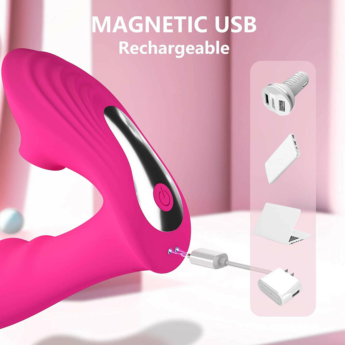 Vibromasseur à poussée silencieuse – Jouet à double stimulation du point G contrôlé par application