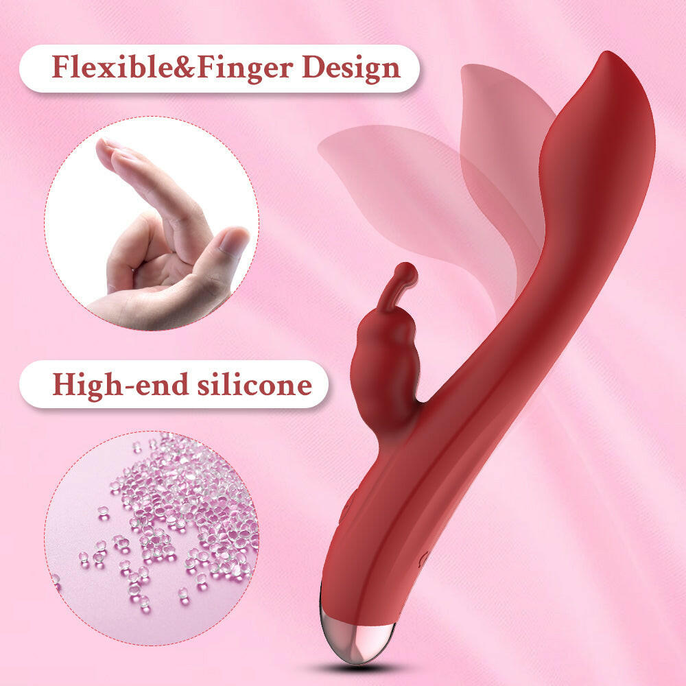 Rabbit Vibrator with Dual Motors – 10 Vibration Modes, USB Charging, Silicone Clitoral & G-Spot Stimulator