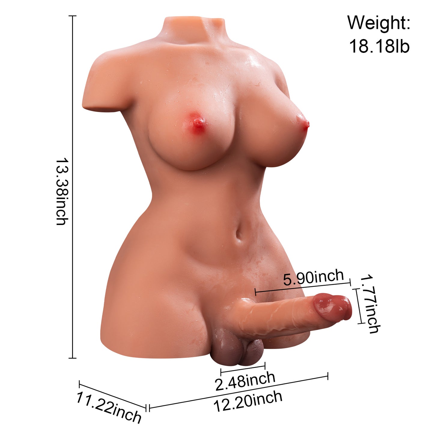 April Trans Half Body Silicone Doll with Pulse Stimulation