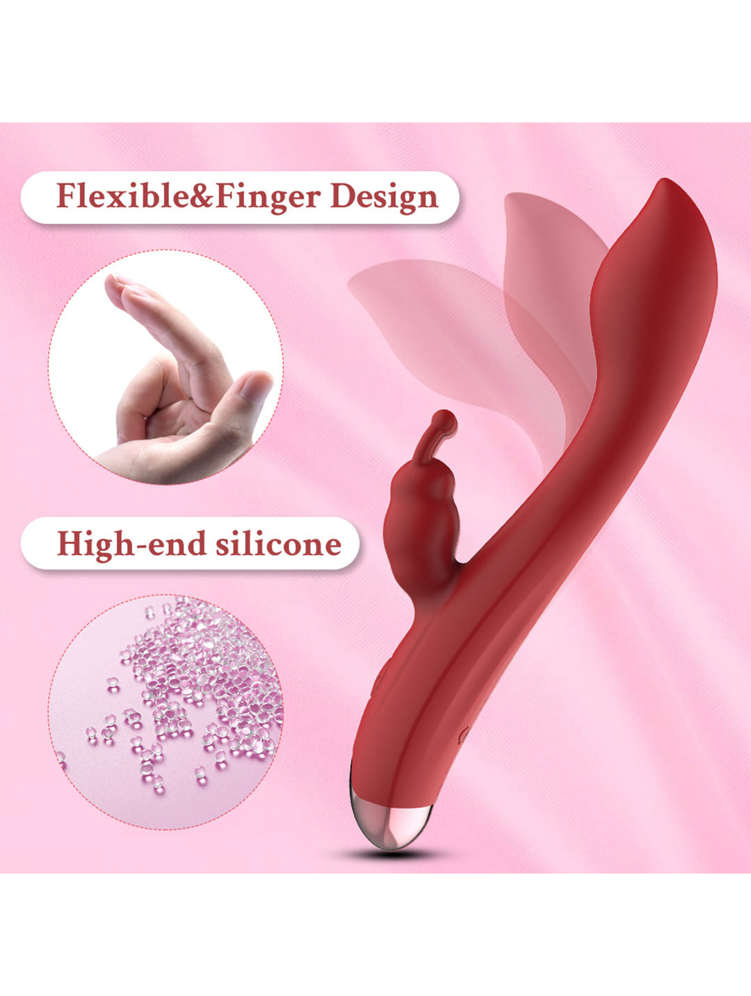 Rabbit Vibrator with Dual Motors – 10 Vibration Modes, USB Charging, Silicone Clitoral & G-Spot Stimulator