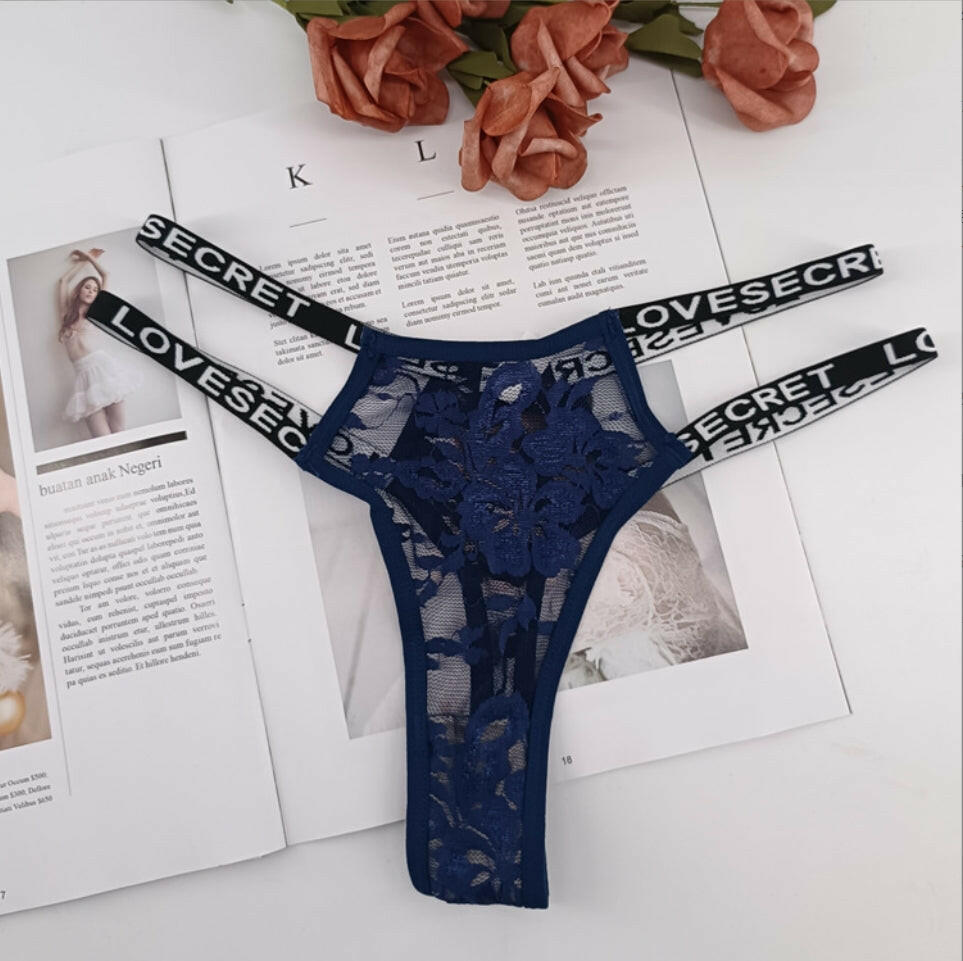 Women's Lace G-String T-Back Thong Panties – Strappy No Show Underwear