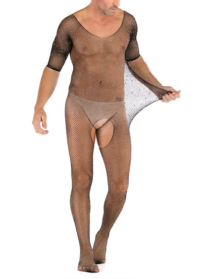 35 Styles Men’s Lace Lingerie – See Through Fishnet Bodysuit, Jumpsuit, Mini Dress Clubwear