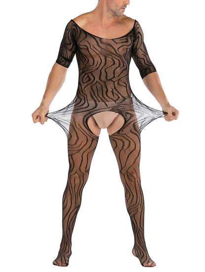 35 Styles Men’s Lace Lingerie – See Through Fishnet Bodysuit, Jumpsuit, Mini Dress Clubwear