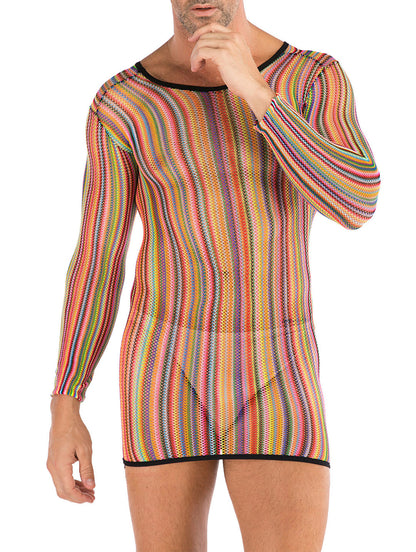 35 Styles Men’s Lace Lingerie – See Through Fishnet Bodysuit, Jumpsuit, Mini Dress Clubwear