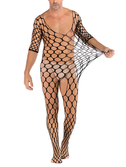 35 Styles Men’s Lace Lingerie – See Through Fishnet Bodysuit, Jumpsuit, Mini Dress Clubwear