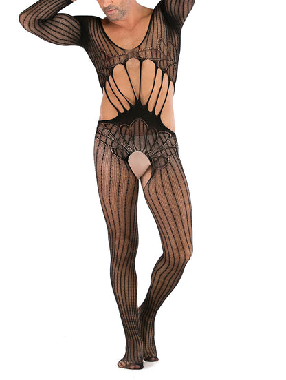 35 Styles Men’s Lace Lingerie – See Through Fishnet Bodysuit, Jumpsuit, Mini Dress Clubwear