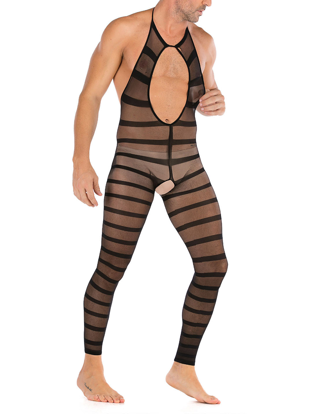 35 Styles Men’s Lace Lingerie – See Through Fishnet Bodysuit, Jumpsuit, Mini Dress Clubwear