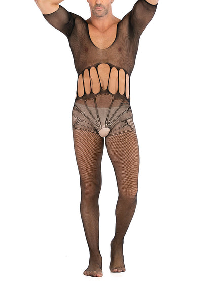 35 Styles Men’s Lace Lingerie – See Through Fishnet Bodysuit, Jumpsuit, Mini Dress Clubwear