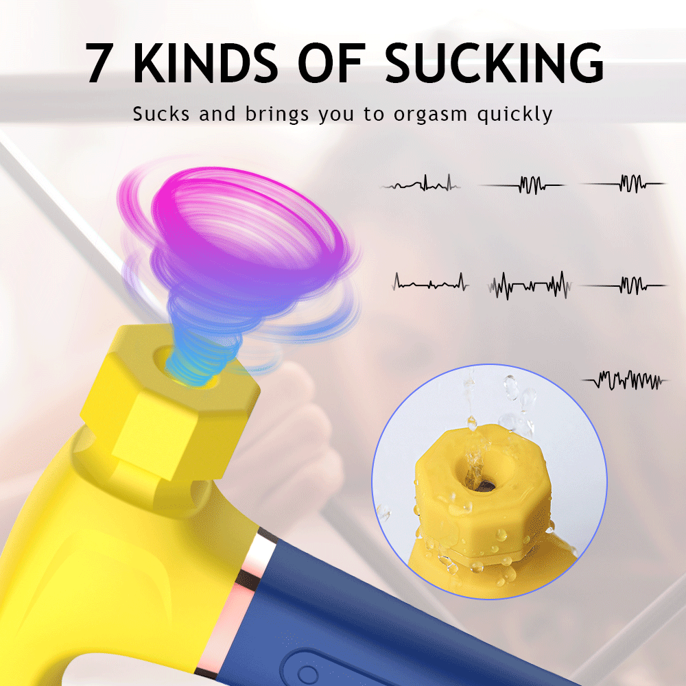 Distinctive Hammer Design 3-in-1 G-Spot Vibrator with Suction, Vibration, and Thrusting