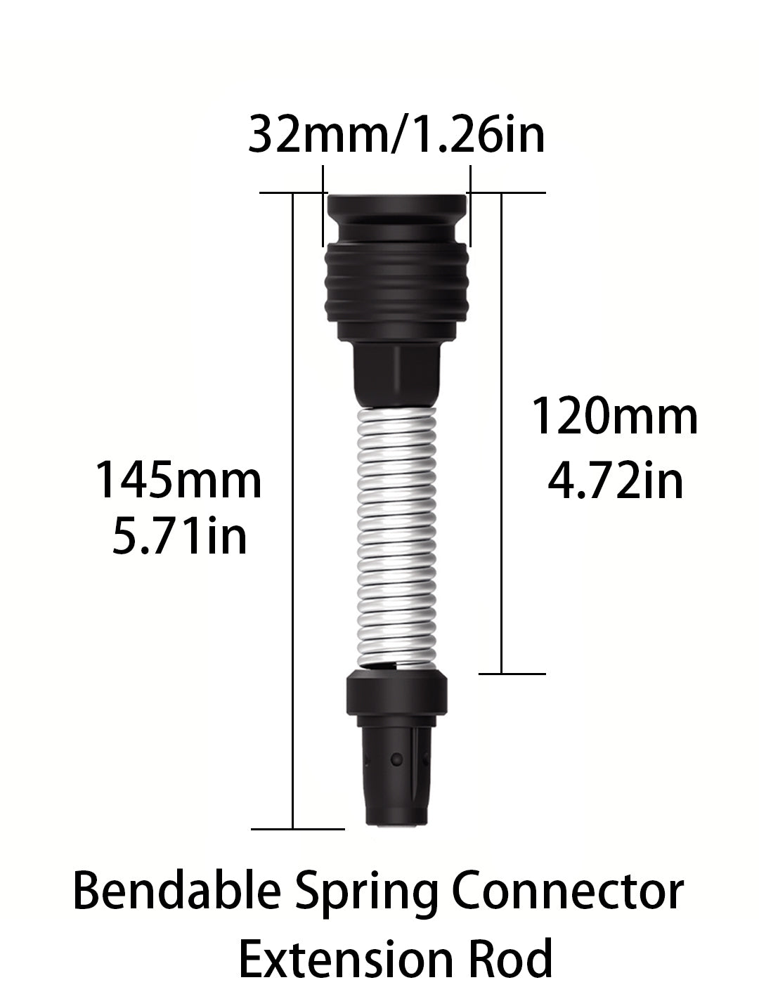 Flexible bendable spring connector extension rod, a versatile accessory for the Buy Sex Machine and Sexobot X8.