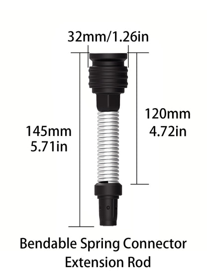 Flexible bendable spring connector extension rod, a versatile accessory for the Buy Sex Machine and Sexobot X8.