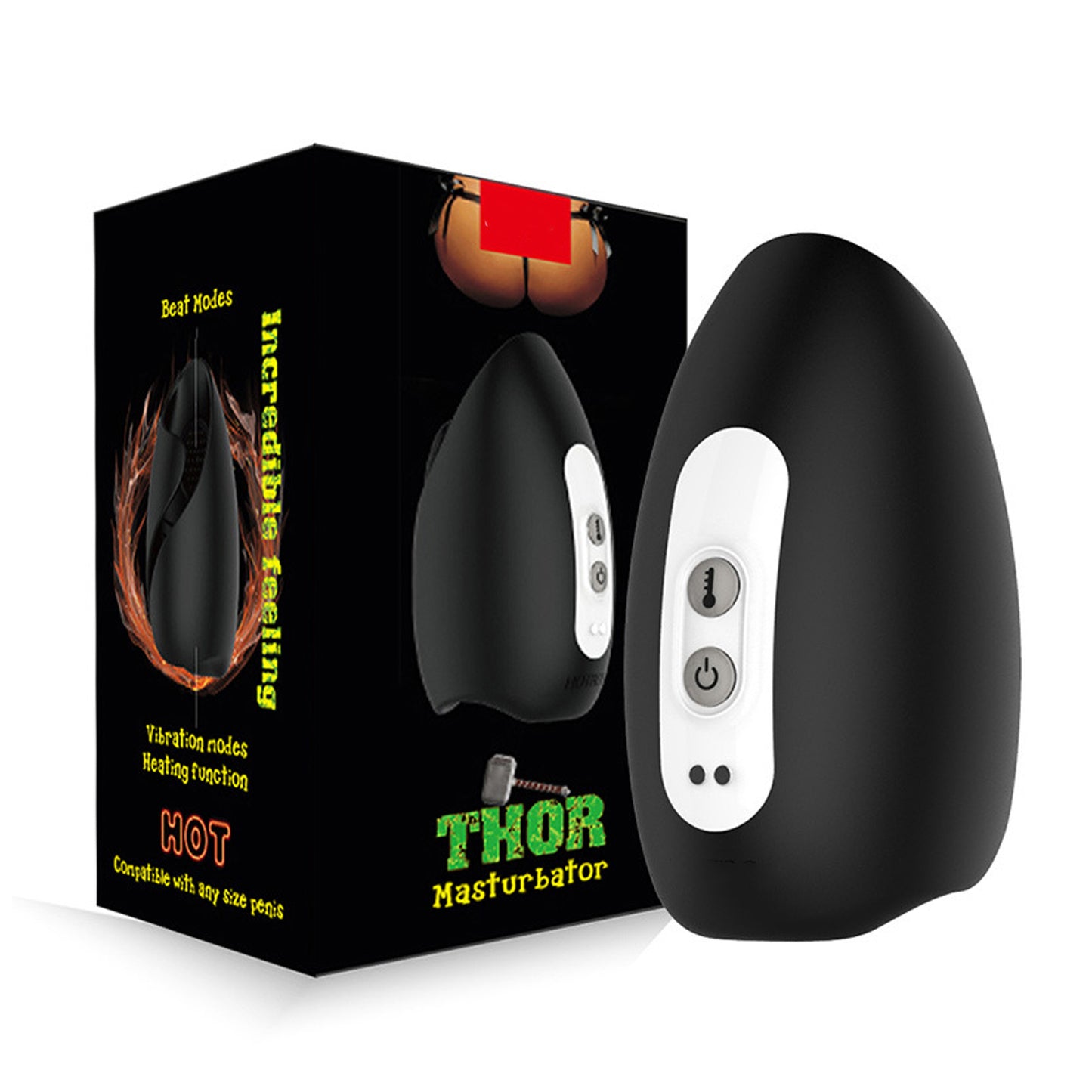 Thor Heated & Vibrating Male Masturbator – Discreet Pulse Penis Vibrator for Men, Stamina Training Masturbator
