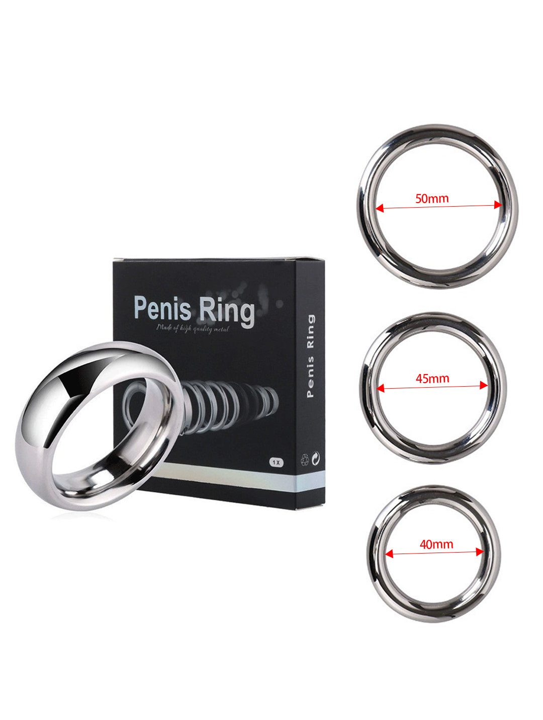 Stainless Steel Cock Ring – Metal Penis Ring, Ejaculation Control Ring & BDSM Accessory