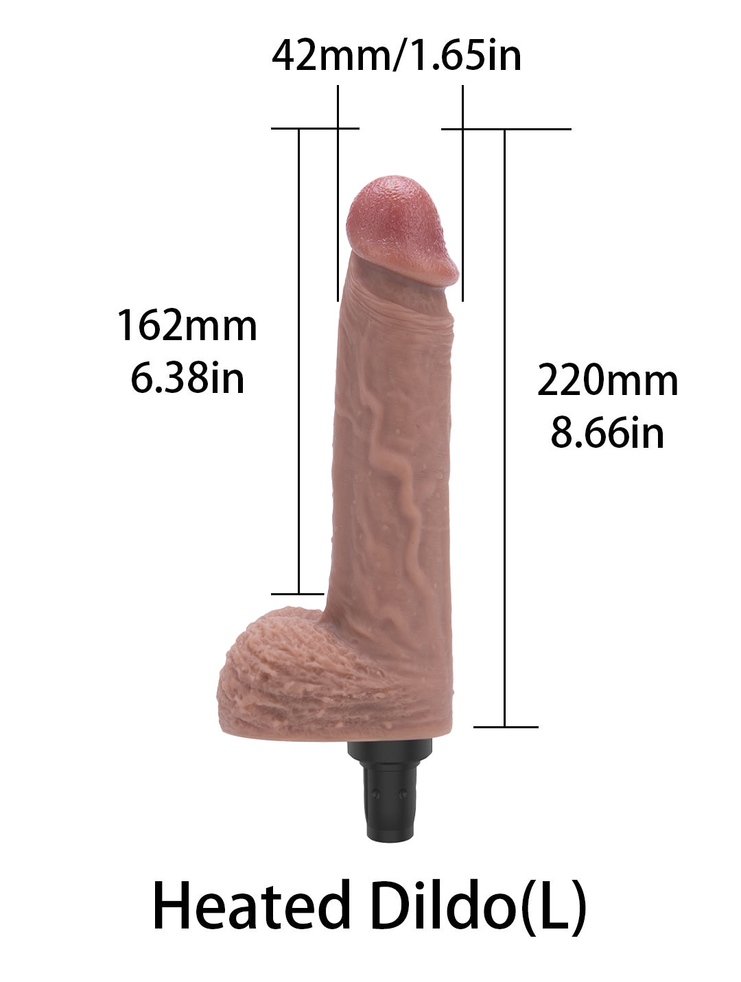 Heated Dildo (Large) attachment for Buy Sex Machine, delivering warmth and lifelike sensations.