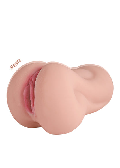 Vibrating Gray Pocket Pussy – Most Realistic TPR Male Masturbator for Discreet Travel Use