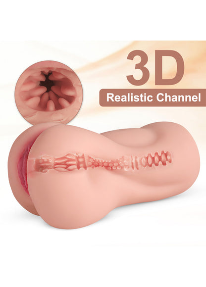 Vibrating Gray Pocket Pussy – Most Realistic TPR Male Masturbator for Discreet Travel Use