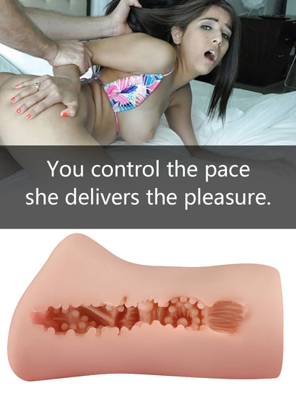 Megan Salinas Pornstar Pocket Pussy – Realistic Vagina Textured Male Masturbator, Open-Ended Pussy Stroker for Intense Solo Play