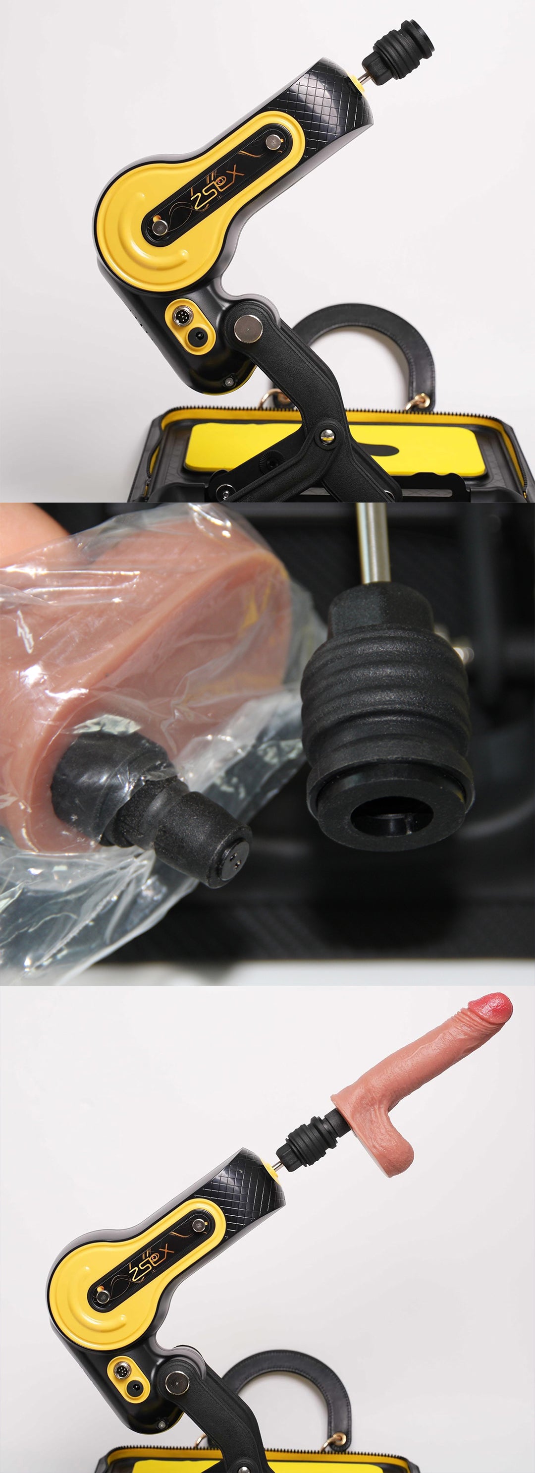 Soft silicone dildo attachment for Sexobot, featuring easy installation and multifunctional compatibility with various sex machines.