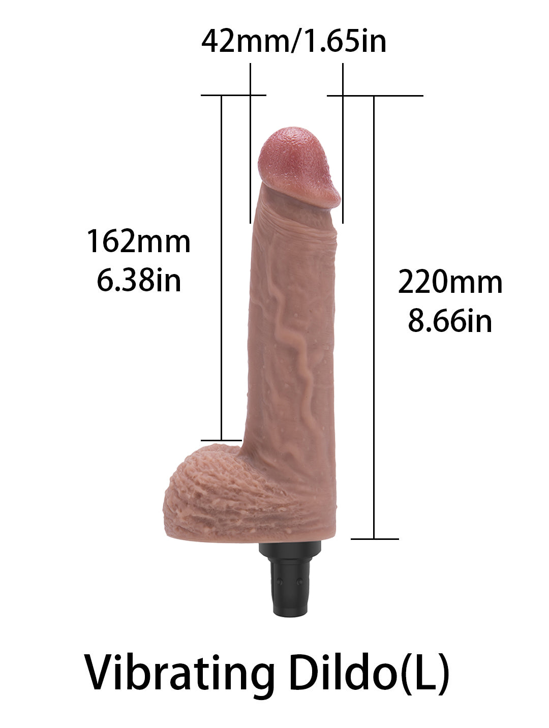 Large Vibrating Dildo attachment for the Buy Sex Machine, adding powerful vibrations to your experience.