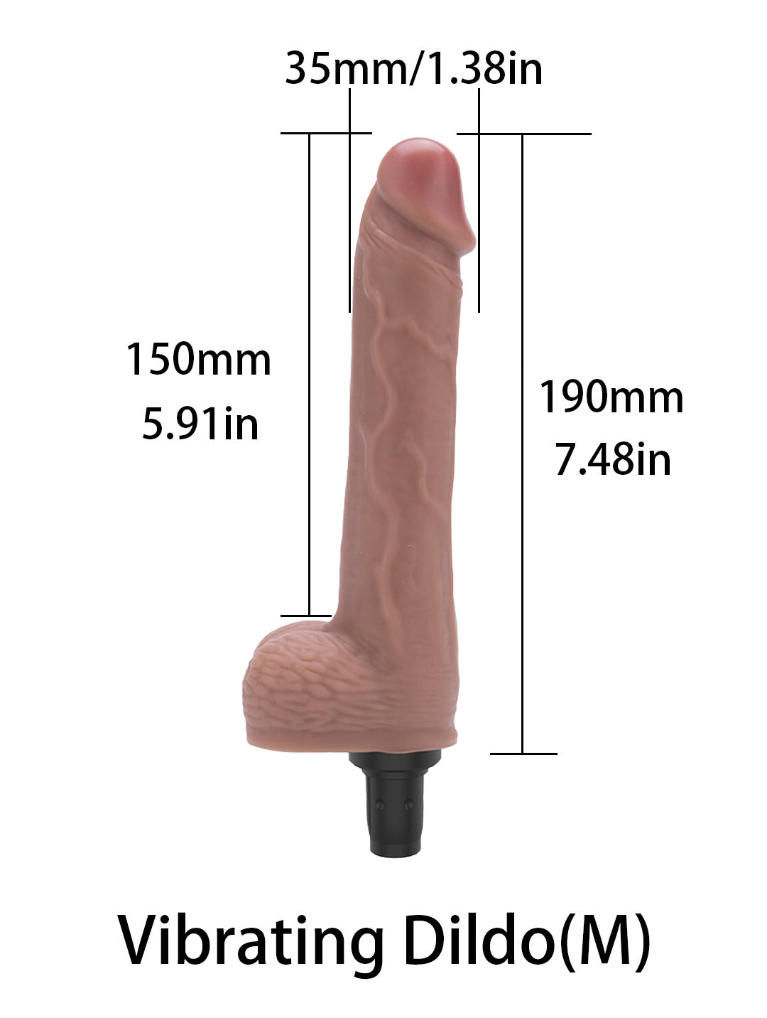 Medium Vibrating Dildo for the Buy Sex Machine, designed for versatile stimulation.