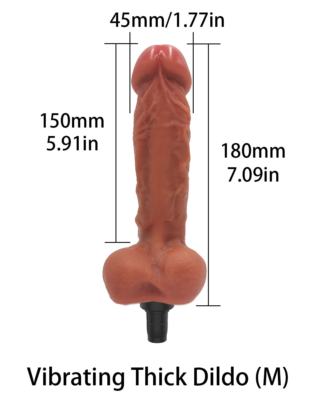 Vibrating ThickDildo (M) for Sexobot, a medium-sized vibrating accessory offering flexibility and intense stimulation.